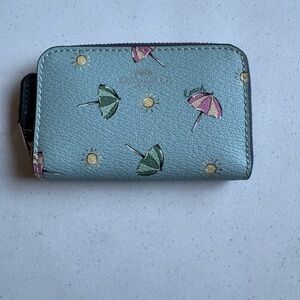 Coach Small Zip Credit Card Holder; Umbrella Print; F73473